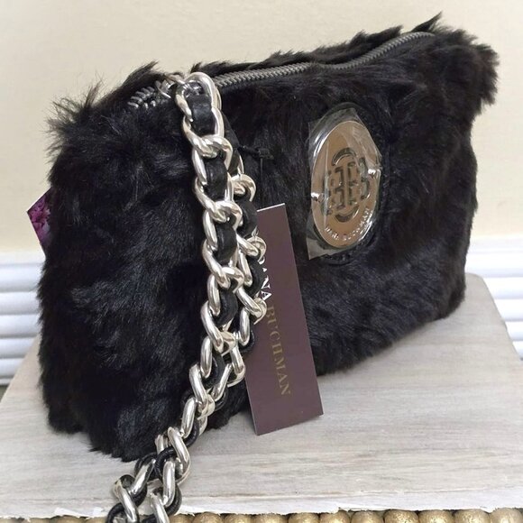 Faux Fur Wristlet Purse by Designer Dana Buchman Color: Black NWT - Picture 5 of 7